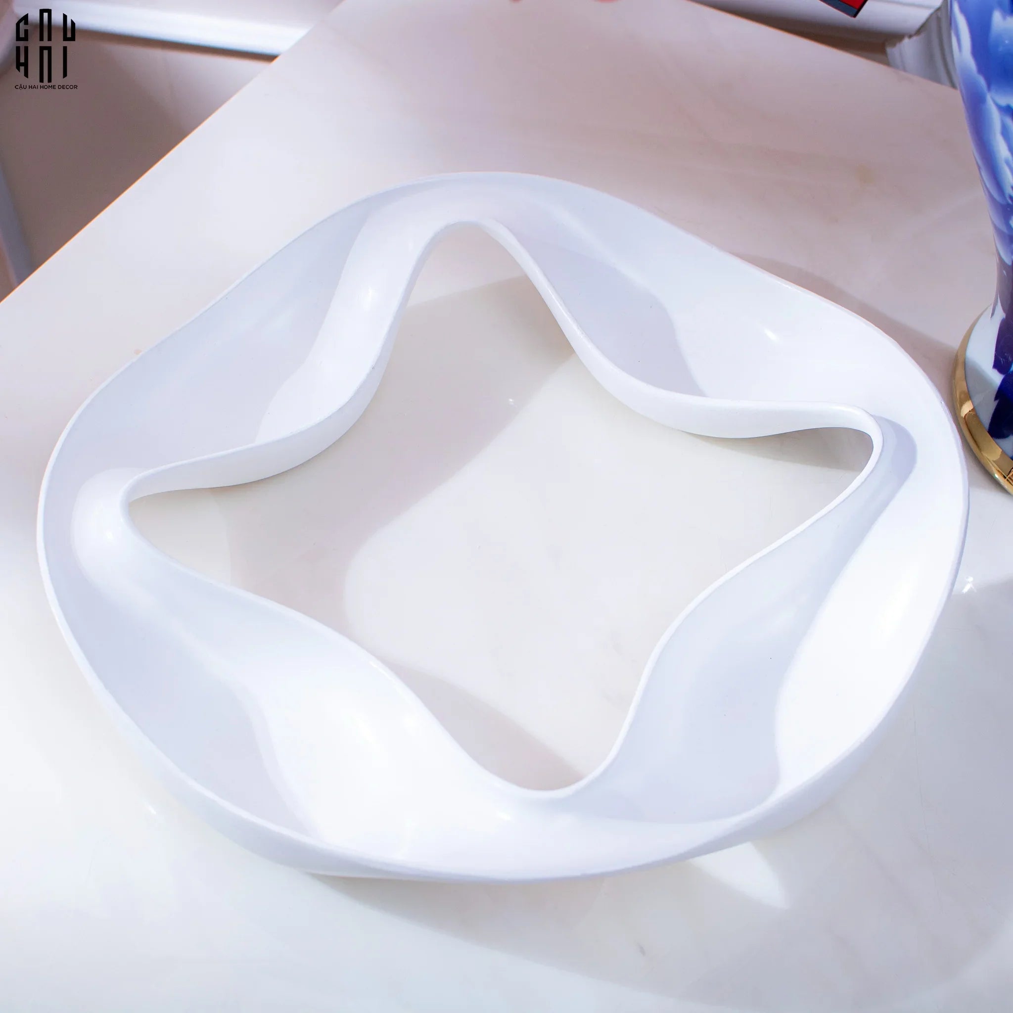 KHAY 4 MÙA QUATRE SAISONS PORCELAINE BLANCHE PLATEAU - CẬU HAI HOME DECOR