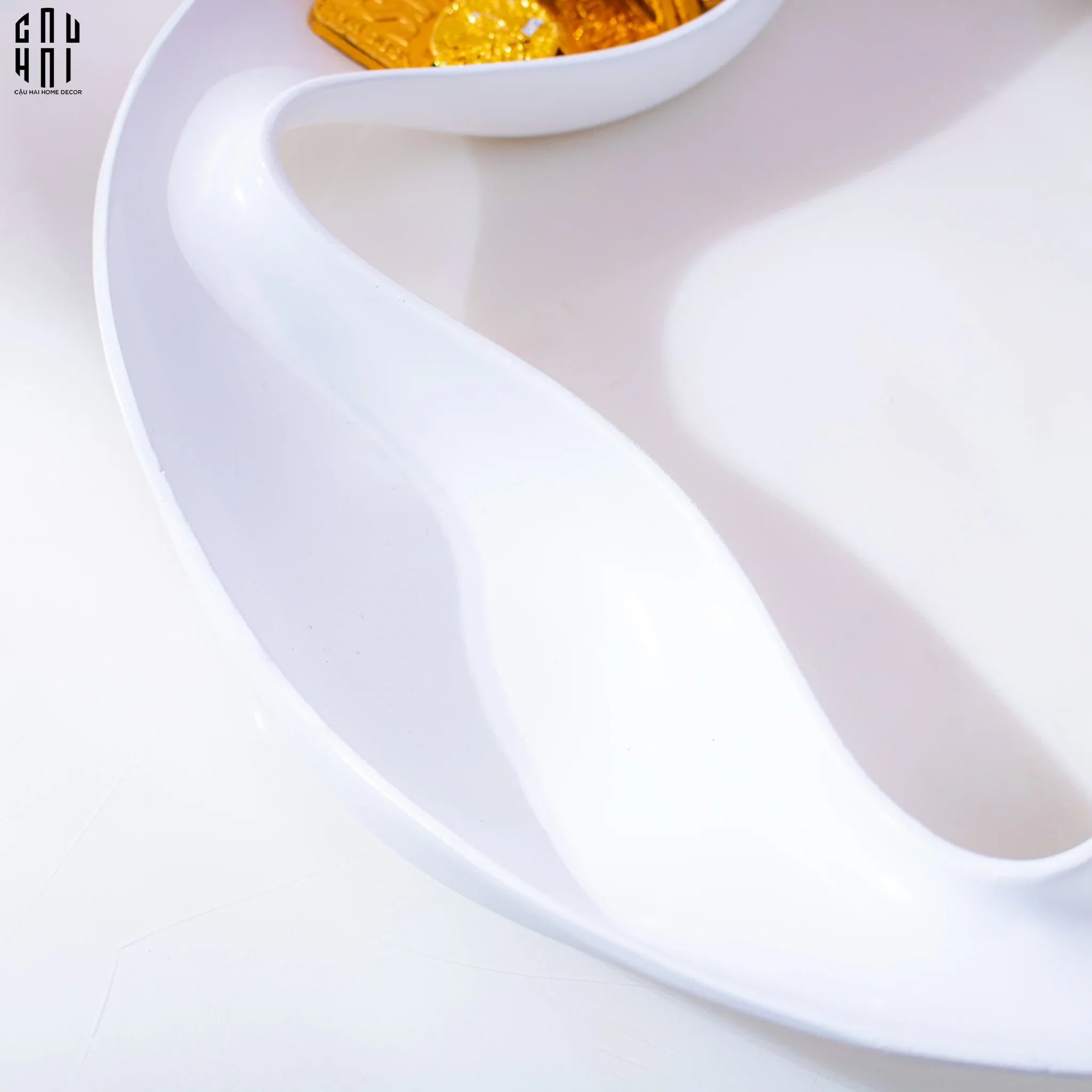 KHAY 4 MÙA QUATRE SAISONS PORCELAINE BLANCHE PLATEAU - CẬU HAI HOME DECOR