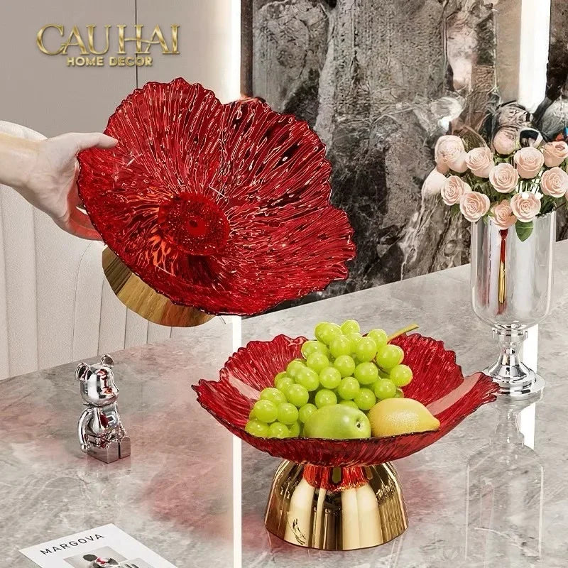 Đĩa Trái Cây Acry - Sunlit Blossom-CẬU HAI HOME DECOR