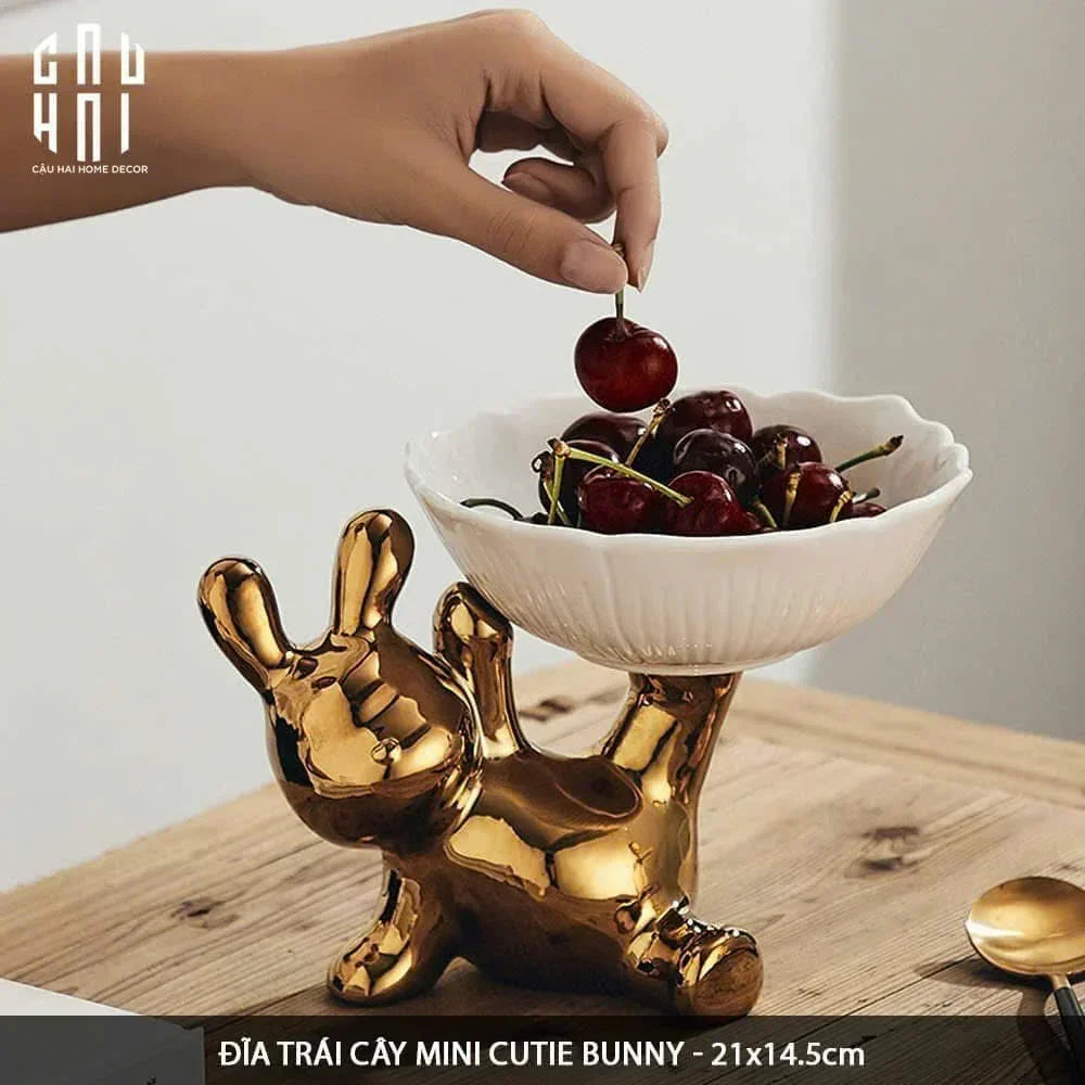 Đĩa Trái Cây Petit Lapin Jolié D'Or-CẬU HAI HOME DECOR