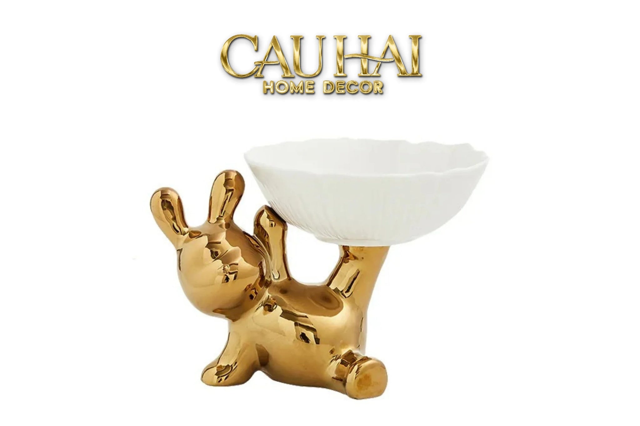 Đĩa Trái Cây Petit Lapin Jolié D'Or-CẬU HAI HOME DECOR