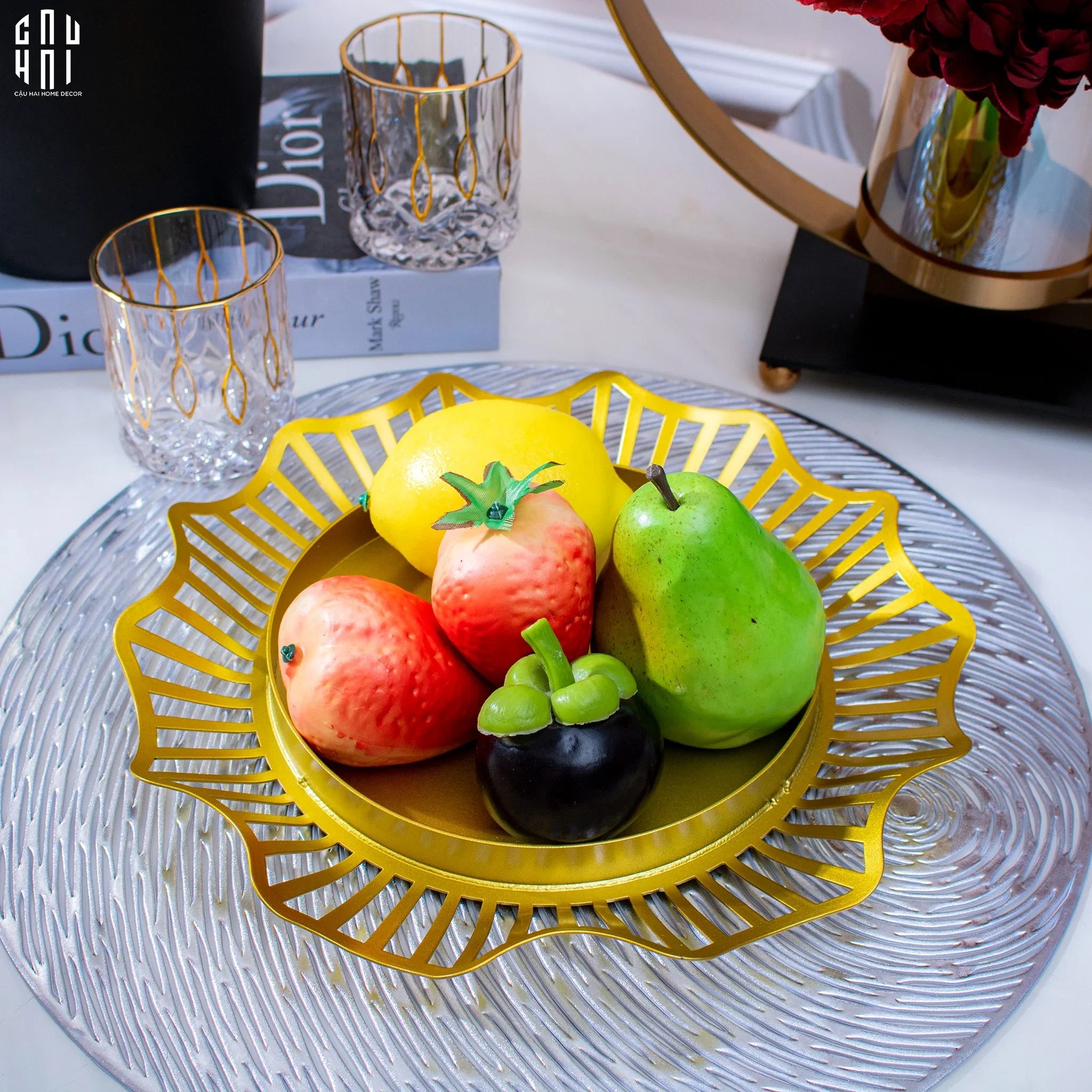 ĐĨA TRÁI CÂY ROUND CURVES SS25 - CẬU HAI HOME DECOR