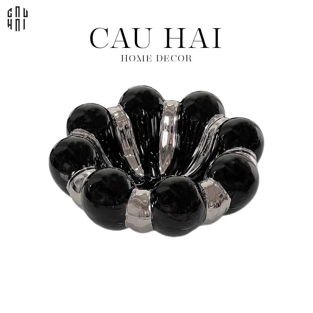 ĐĨA TRANG TRÍ BLACK BLOOMING - CẬU HAI HOME DECOR