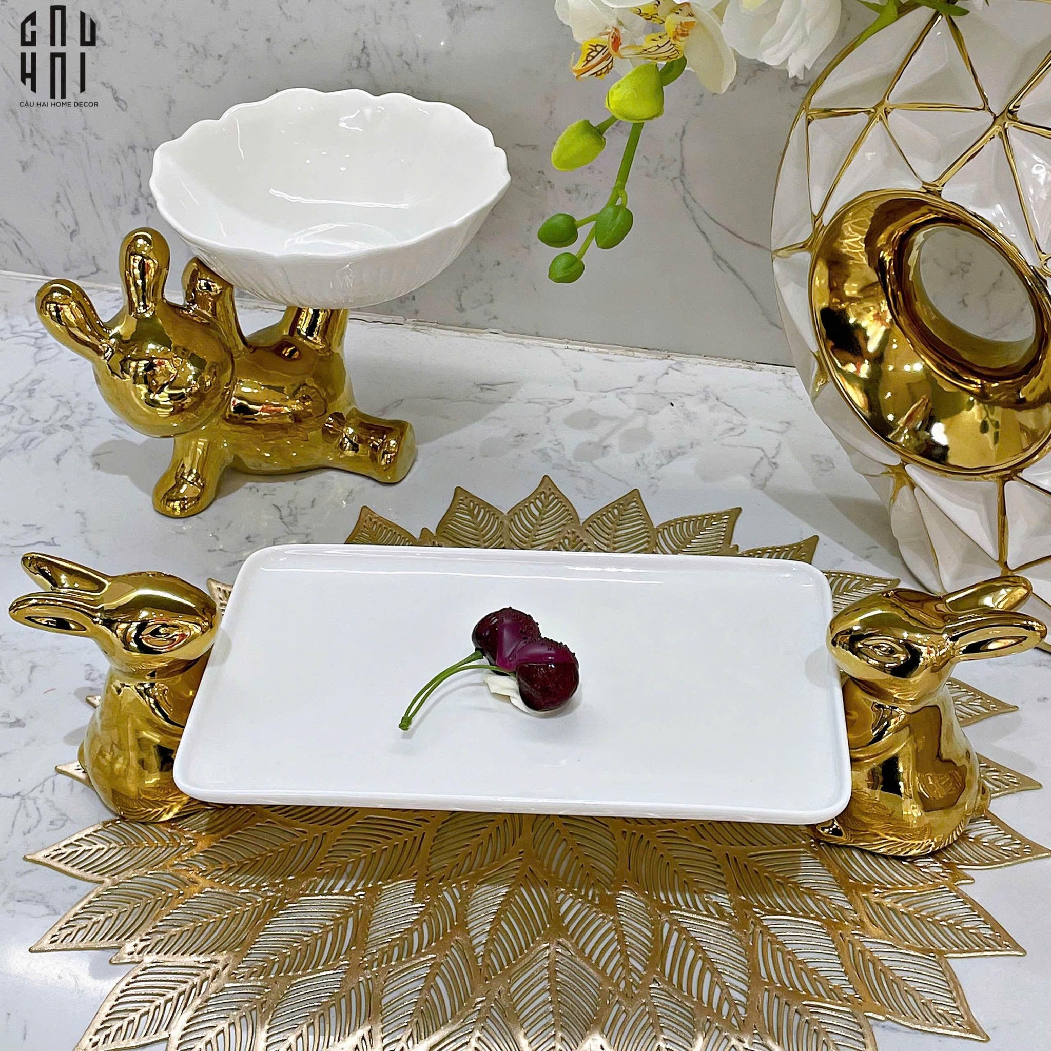 FÊTES COUTURE - ĐĨA DESSERT LES PETITS LAPINS PORTANTS UP-CẬU HAI HOME DECOR