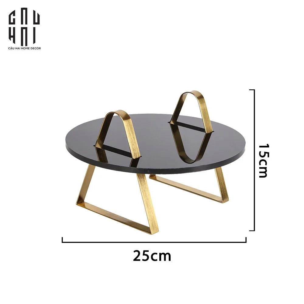 ĐĨA BÁNH GLAZE 1 BLACK STONE - CẬU HAI HOME DECOR