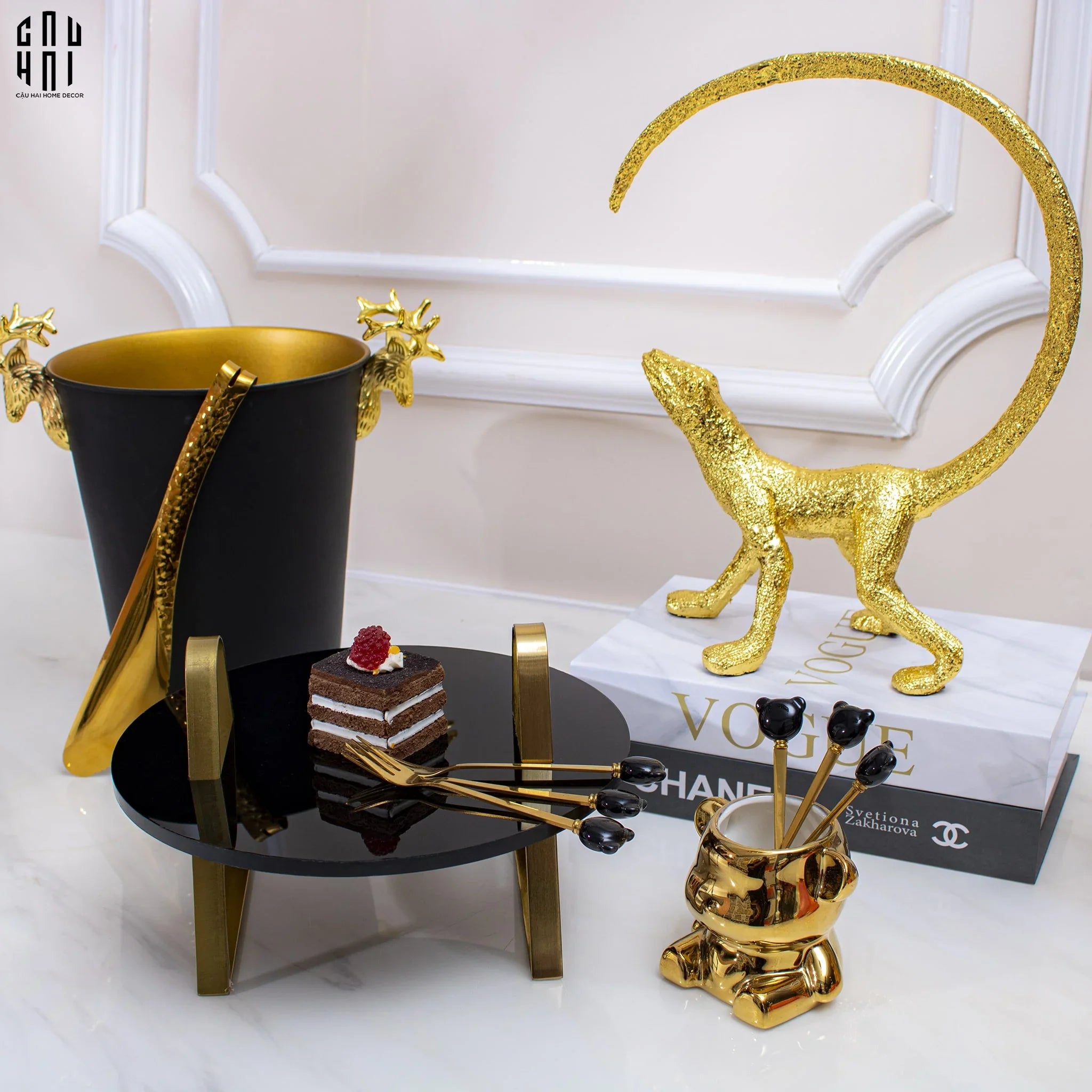 ĐĨA BÁNH GLAZE 1 BLACK STONE - CẬU HAI HOME DECOR