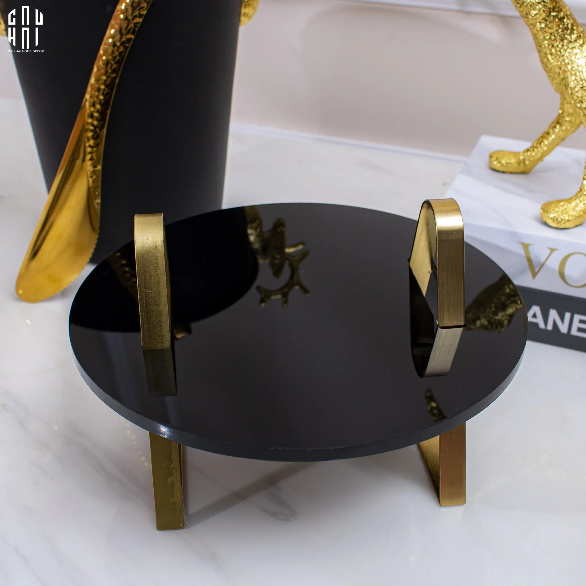 ĐĨA BÁNH GLAZE 1 BLACK STONE - CẬU HAI HOME DECOR