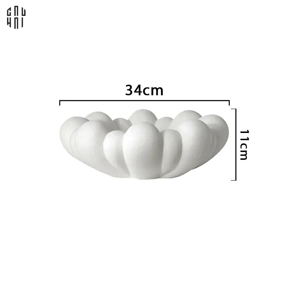 ĐĨA TRANG TRÍ WHITE COMPOSITE BLOSSOM - CẬU HAI HOME DECOR