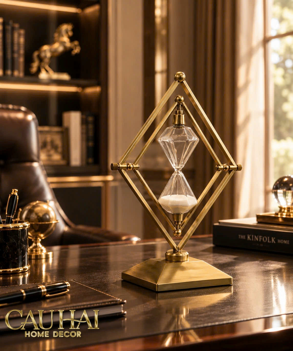 Đồng Hồ Cát Temps Diamant Gildded Mordern 30*20*10-Đồng hồ Cát-CẬU HAI HOME DECOR-CẬU HAI HOME DECOR