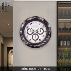 Đồng Hồ Treo Tường Cao Cấp Regal Aston D34 Graphite Version-CẬU HAI HOME DECOR