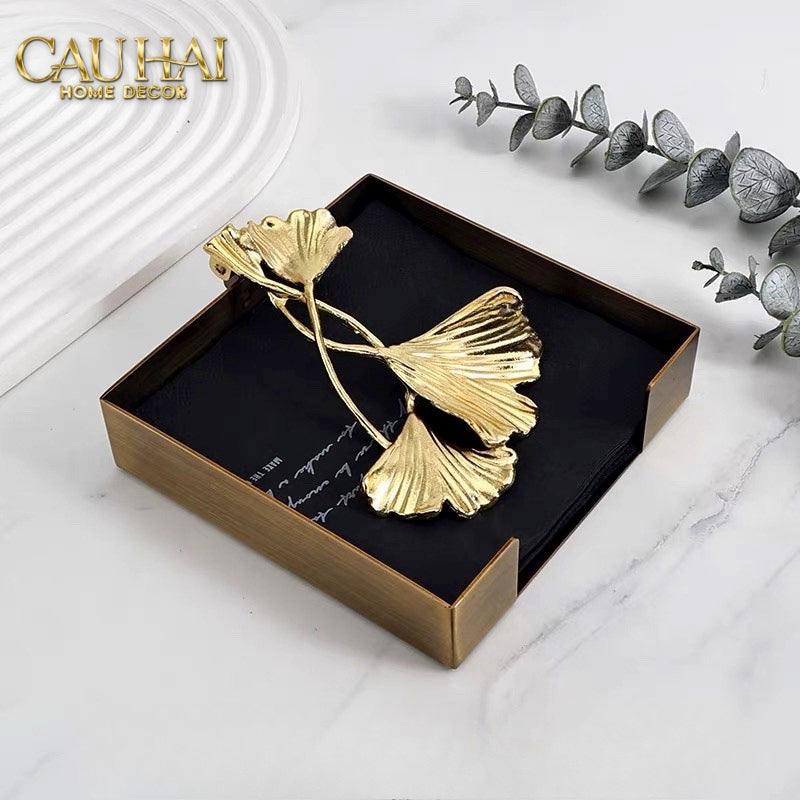 HOME COUTURE - KHAY GIẤY BRASSON MISTLETOE TISSUE TRAY - CẬU HAI HOME DECOR