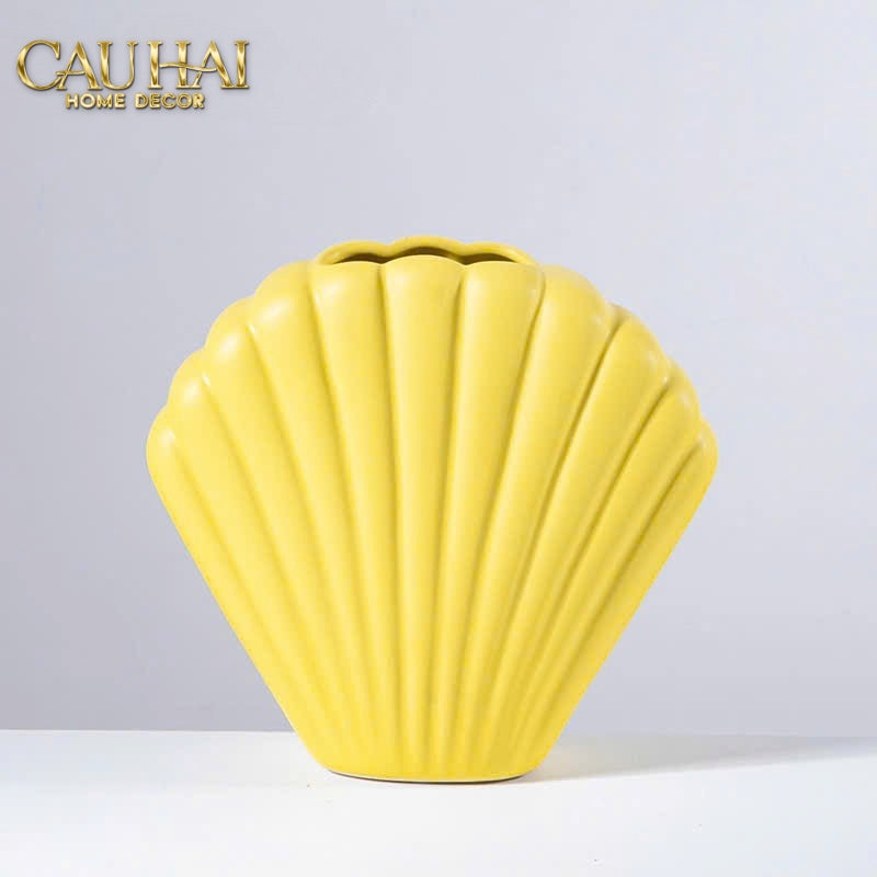 BÌNH HOA VỎ SÒ SIENNA COASTAL SHELL VASE H25 - CẬU HAI HOME DECOR