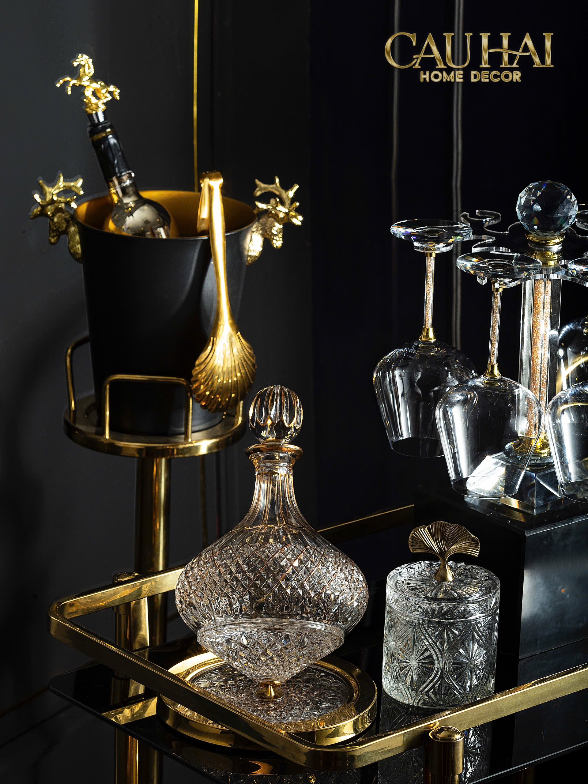 LỌ KẸO CRYSTAL SEASHELL RING JAR - CẬU HAI HOME DECOR