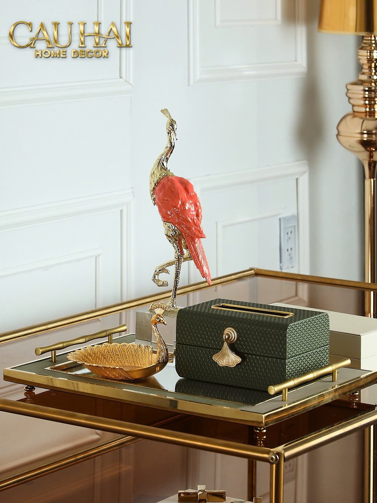 HỘP KHĂN GIẤY DA RALPH LUSSO - OLIVE VERT GINGKO-CẬU HAI HOME DECOR