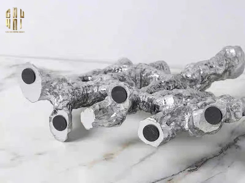 Elysian Couture - Đế Nến Platinum Multi Roots Candle Holders-CẬU HAI HOME DECOR