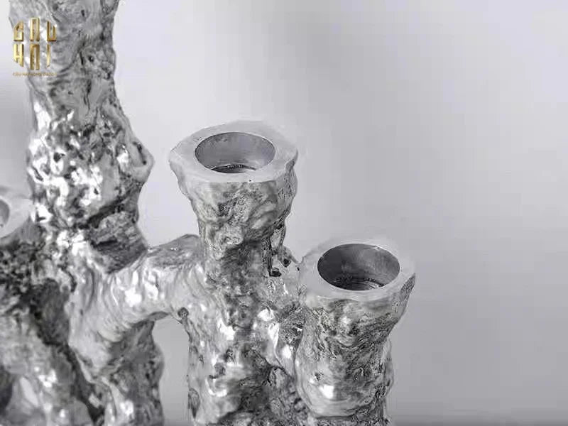 Elysian Couture - Đế Nến Platinum Multi Roots Candle Holders-CẬU HAI HOME DECOR