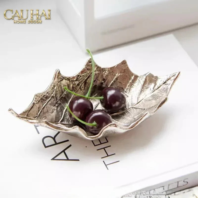 Elysian Couture - Đĩa Kẹo Mạ Bạc Modern Luxury Manhattan Vibe - Từ Ấn Độ 17 x 10 x 7.5-CẬU HAI HOME DECOR