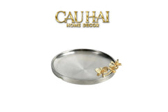 Elysian Couture - Đĩa Trái Cây Métallique Mistletoe Platinum D25-CẬU HAI HOME DECOR