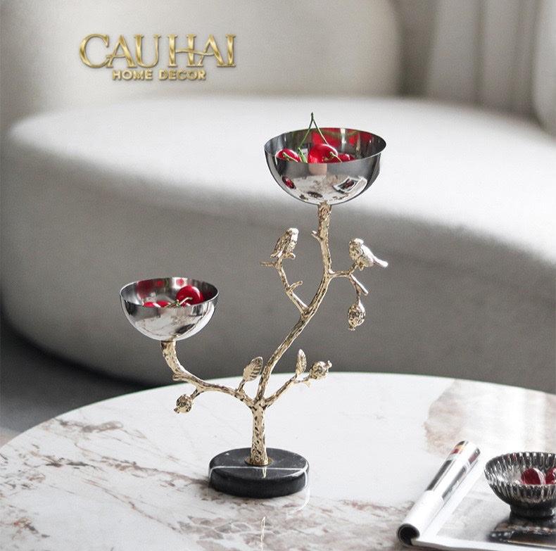 Elysian Couture - Đĩa Trái Cây Platinum Branche Céleste Botanique-CẬU HAI HOME DECOR