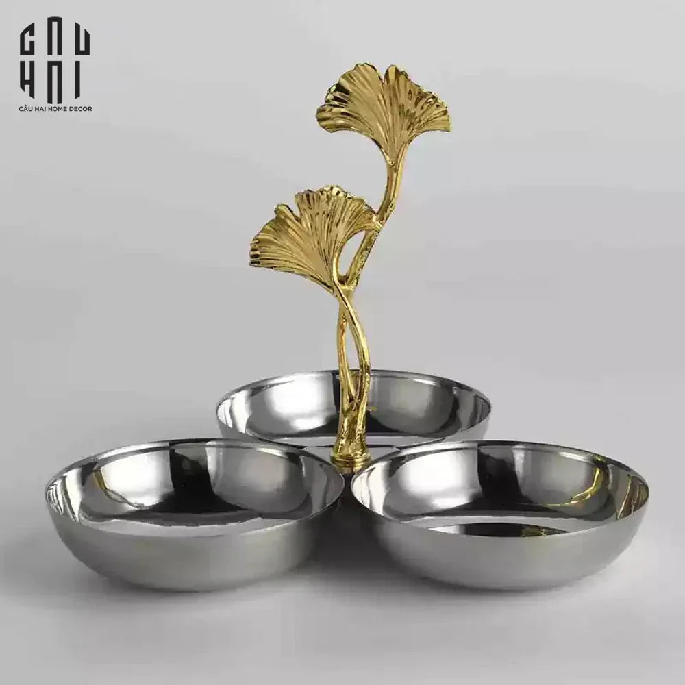 Elysian Couture - Đĩa Trái Cây Triptyque Platinum Dou Ginkgo Decorative Disk-CẬU HAI HOME DECOR