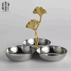 Elysian Couture - Đĩa Trái Cây Triptyque Platinum Dou Ginkgo Decorative Disk-CẬU HAI HOME DECOR