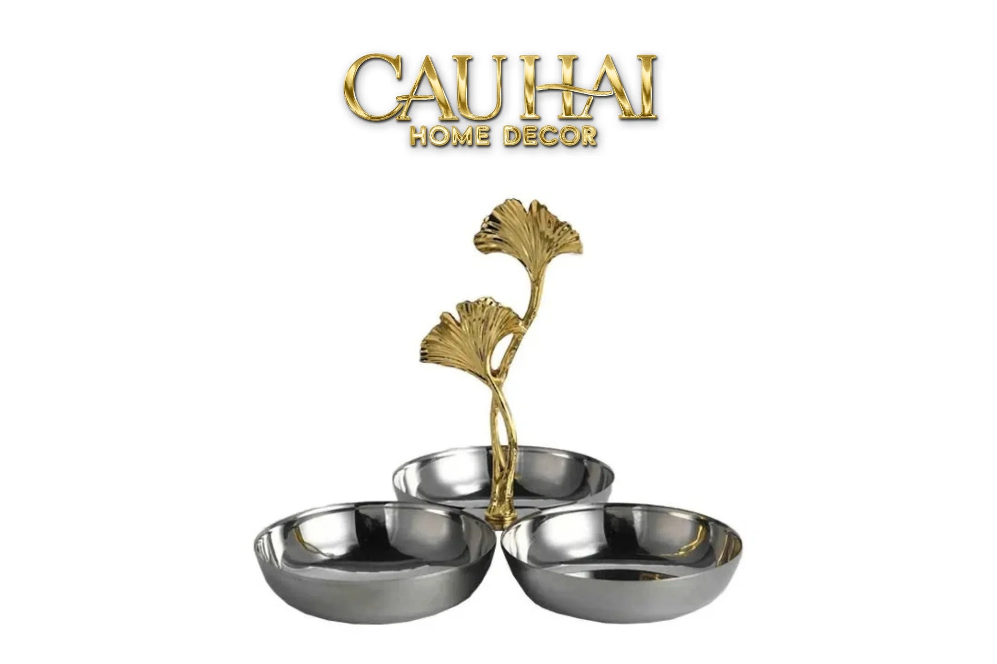 Elysian Couture - Đĩa Trái Cây Triptyque Platinum Dou Ginkgo Decorative Disk-CẬU HAI HOME DECOR
