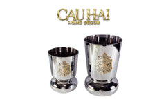 Elysian Couture - Set 2 Bình Hoa Genesis Platinum Maison Vase 13x22/18x30-CẬU HAI HOME DECOR