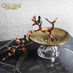 Elysian - Đĩa Trái Cây Khay Tròn Branche De Bonheur Atélier 31x18x19-CẬU HAI HOME DECOR