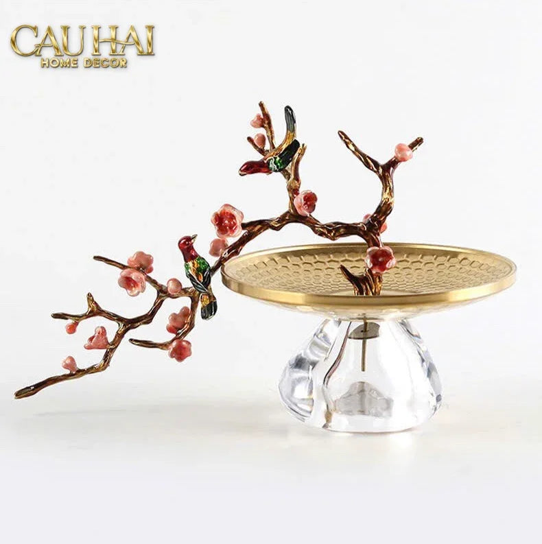 Elysian - Đĩa Trái Cây Khay Tròn Branche De Bonheur Atélier 31x18x19-CẬU HAI HOME DECOR