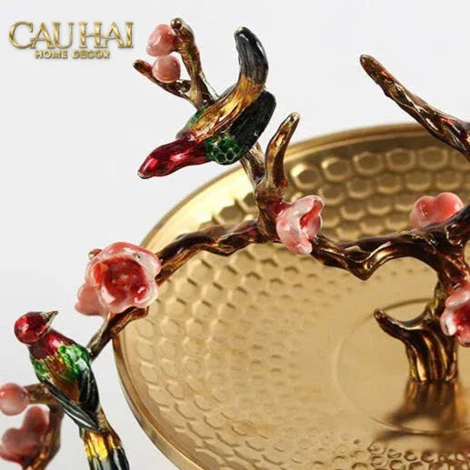 Elysian - Đĩa Trái Cây Khay Tròn Branche De Bonheur Atélier 31x18x19-CẬU HAI HOME DECOR