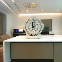Elysian - Đồng Hồ Cơ Hologram Mécanique Argent Table Clock-CẬU HAI HOME DECOR