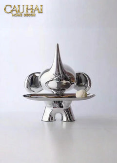Elysian Fw25 - Tượng Voi Figurine Platinum Astro Elephas H27-CẬU HAI HOME DECOR
