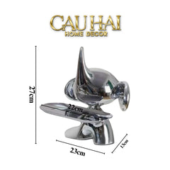 Elysian Fw25 - Tượng Voi Figurine Platinum Astro Elephas H27-CẬU HAI HOME DECOR