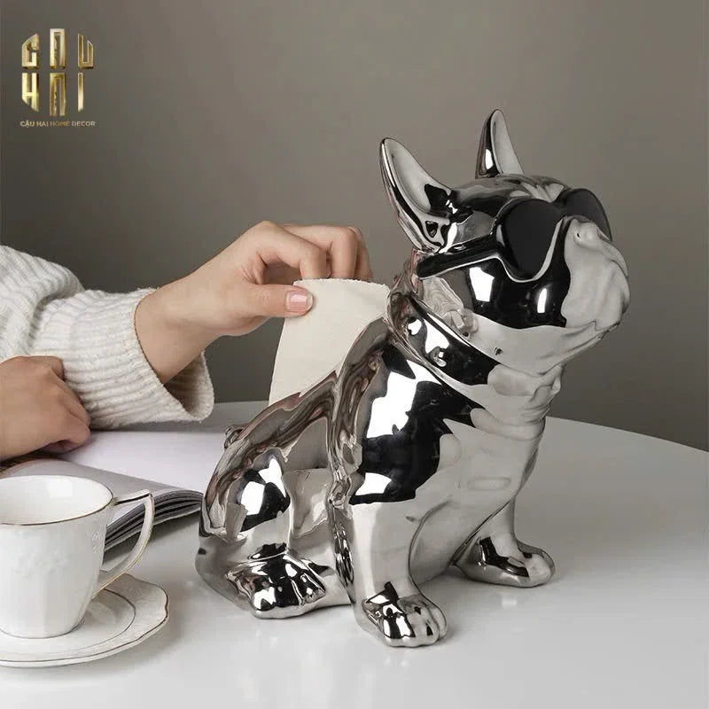 Elysian - Tượng Hộp Khăn Giấy Platinum Bull-CẬU HAI HOME DECOR