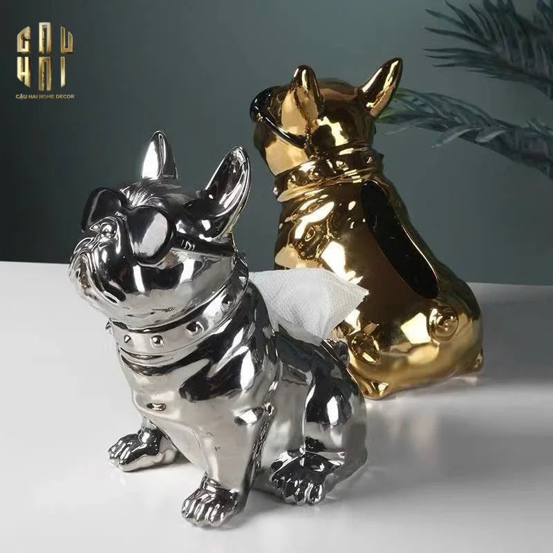 Elysian - Tượng Hộp Khăn Giấy Platinum Bull-HỘP KHĂN GIẤY-Đối tác tại Trung Quốc theo từng đơn đặt hàng-CẬU HAI HOME DECOR