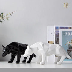 Elysian - Tượng Platinum Origami Art Wolf-CẬU HAI HOME DECOR