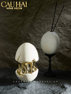 Elysian - Tượng Quả Trứng Hatching Egg 9x12x20-CẬU HAI HOME DECOR