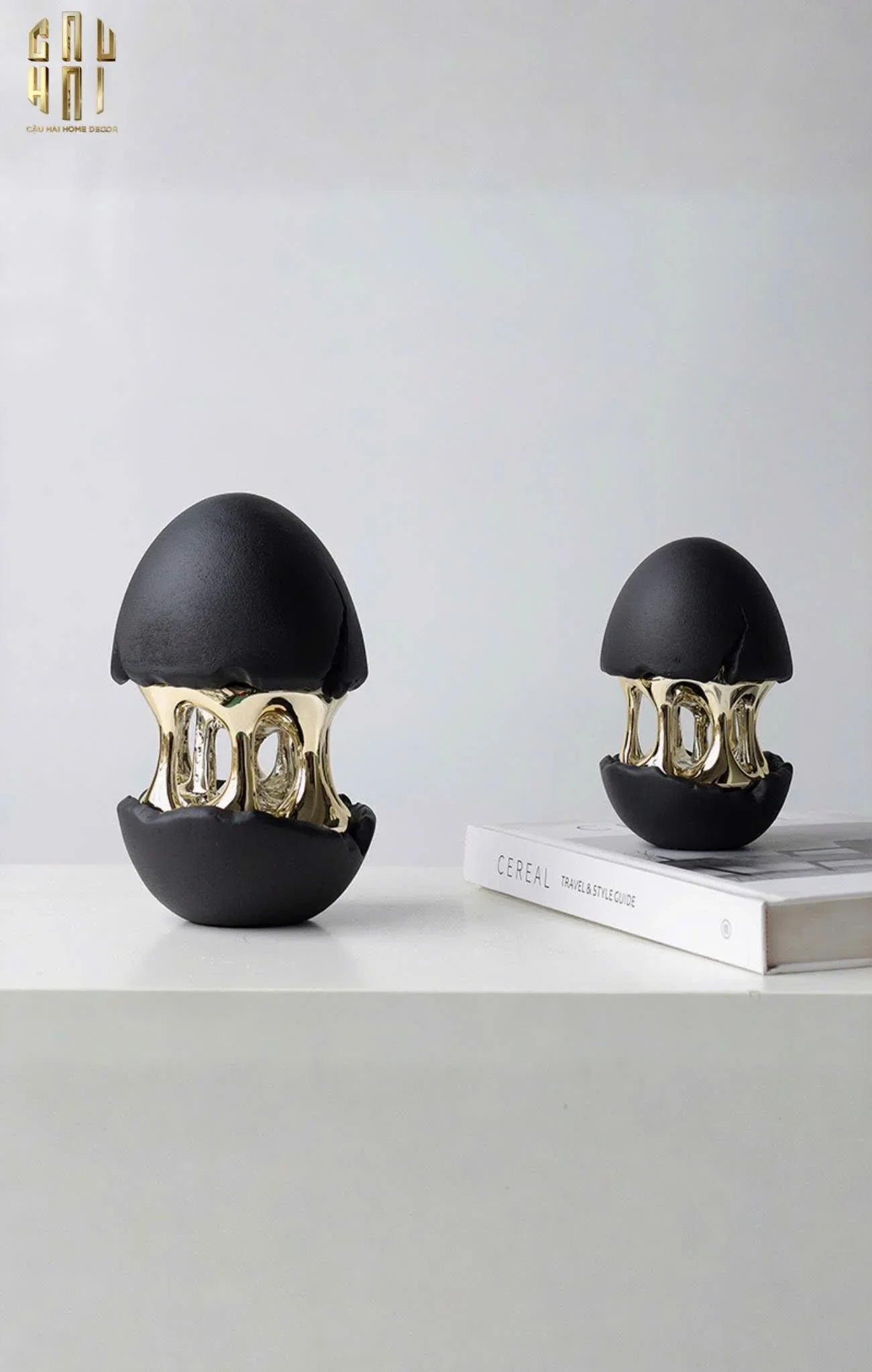 Elysian - Tượng Quả Trứng Hatching Egg 9x12x20-CẬU HAI HOME DECOR