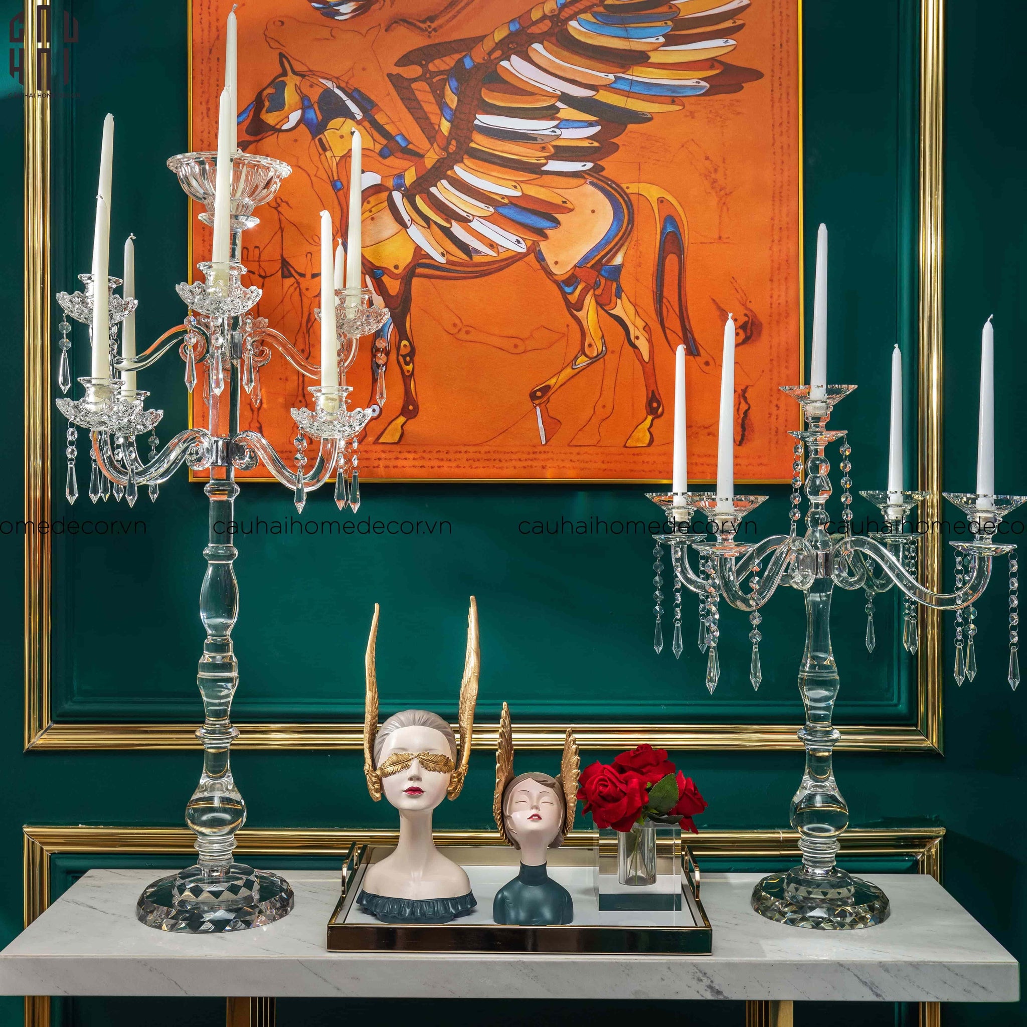 EMPEROR CRYSTAL CANDLE HOLDER 95-CẬU HAI HOME DECOR