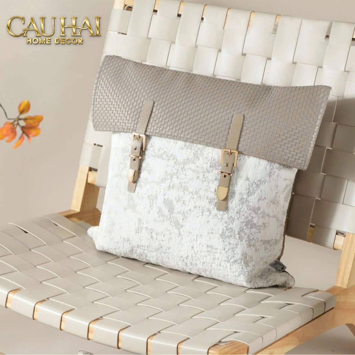 VỎ GỐI LATTE INTRECCIATO JARDIN D'Or TONKIN 45 - CẬU HAI HOME DECOR