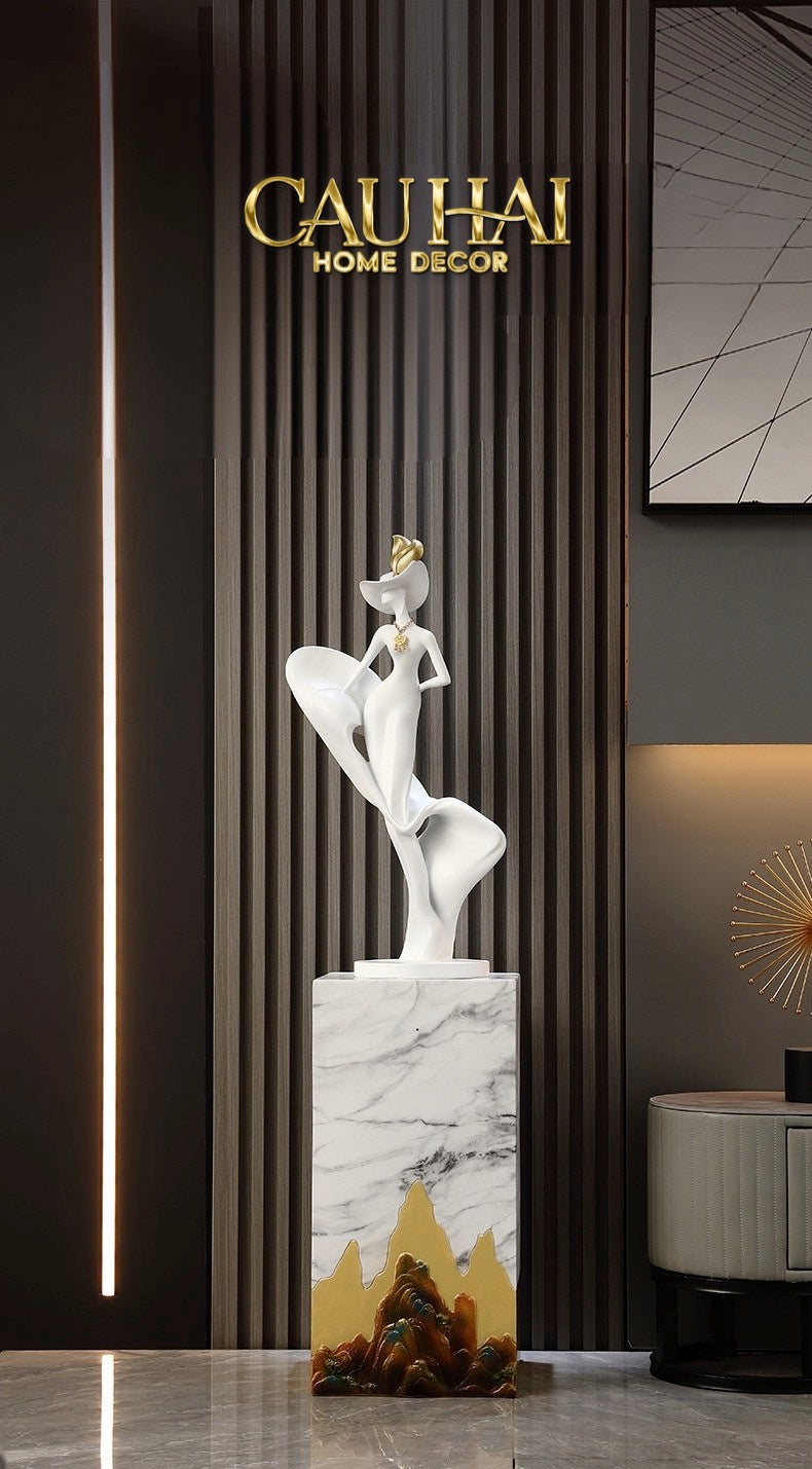 HOME COUTURE - TƯỢNG LADY TRÉMAINE SILHOUETTE FÉMININE ÉNIGMATIQUE H66 - CẬU HAI HOME DECOR