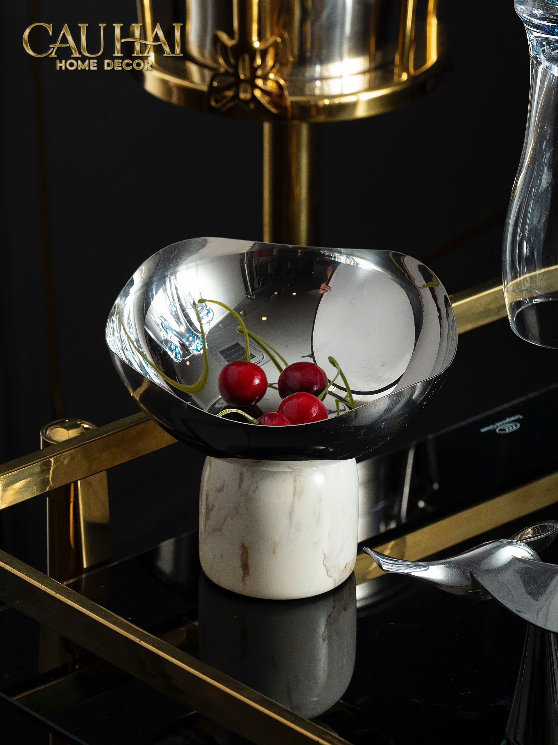 FRUIT BOWL SILVER BLOOM - CẬU HAI HOME DECOR