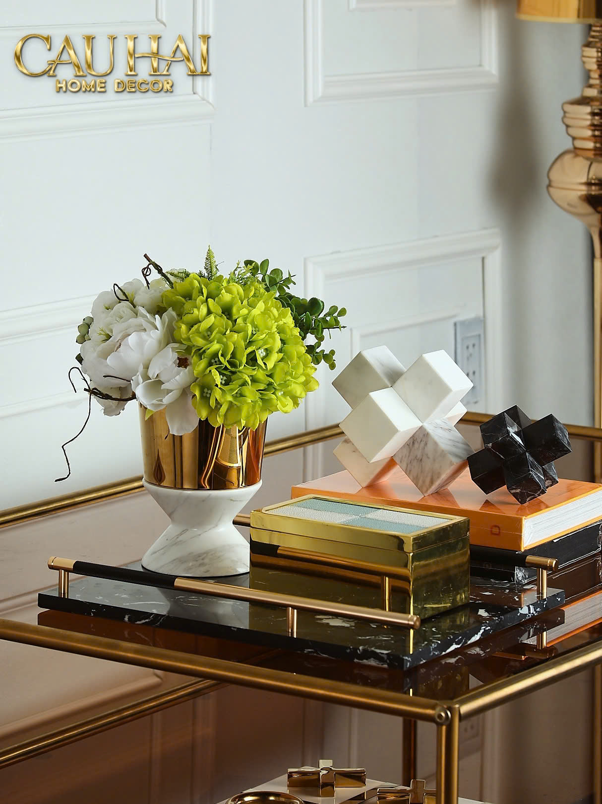 HOME COUTURE - SET TƯỢNG MARBLE CROSS REFLECTION - SS25-CẬU HAI HOME DECOR