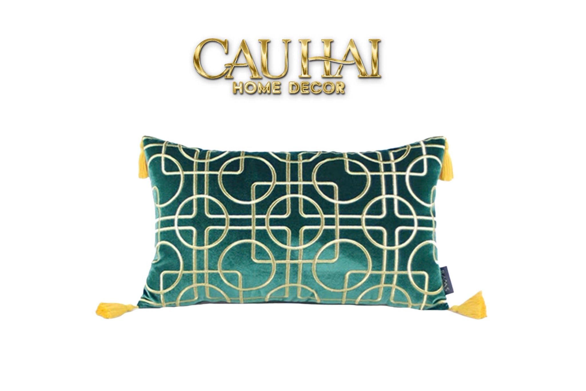 SET 2 GỐI NHUNG EMERALD LUMINA GRID 45X45/30X50 - CẬU HAI HOME DECOR
