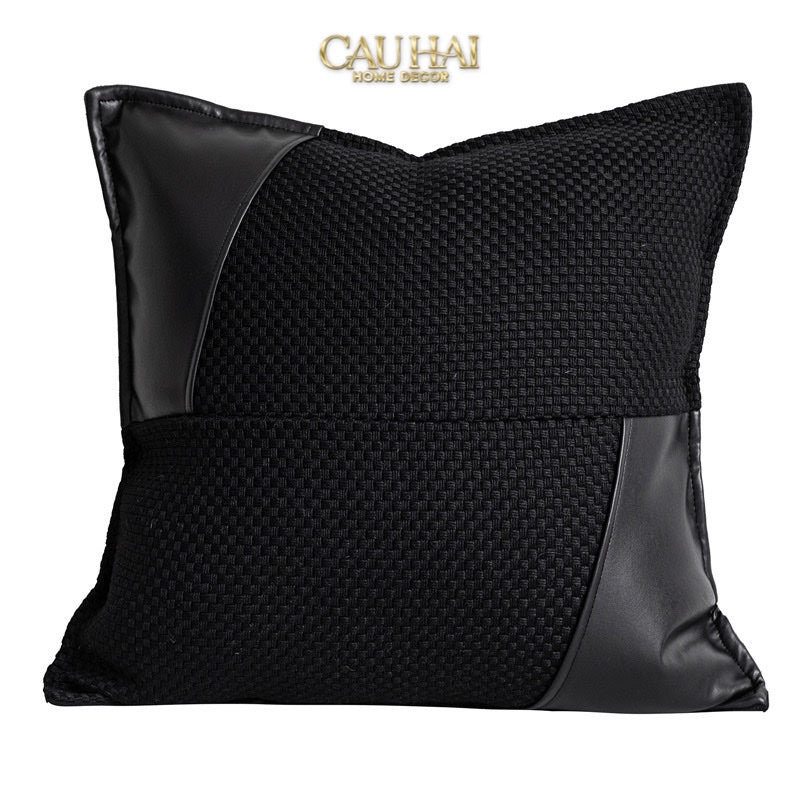 VỎ GỐI CANVAS INTRECCIATO LUX LEATHER PHANTOM 50 - CẬU HAI HOME DECOR
