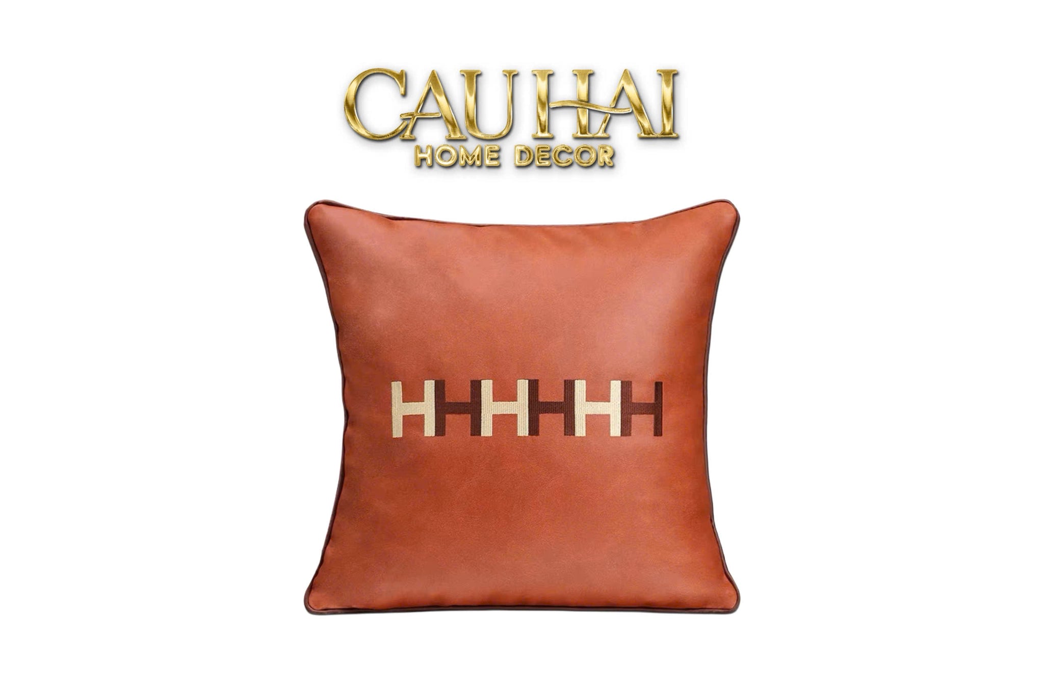 VỎ GỐI DA LUX LEATHER TERRA SIGNATURE PENTA H 45 - CẬU HAI HOME DECOR