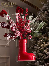 Fêtes Couture - Chậu Hoa Santa Candy Red Boot-BÌNH HOA-Đối tác tại Trung Quốc theo từng đơn đặt hàng-CẬU HAI HOME DECOR