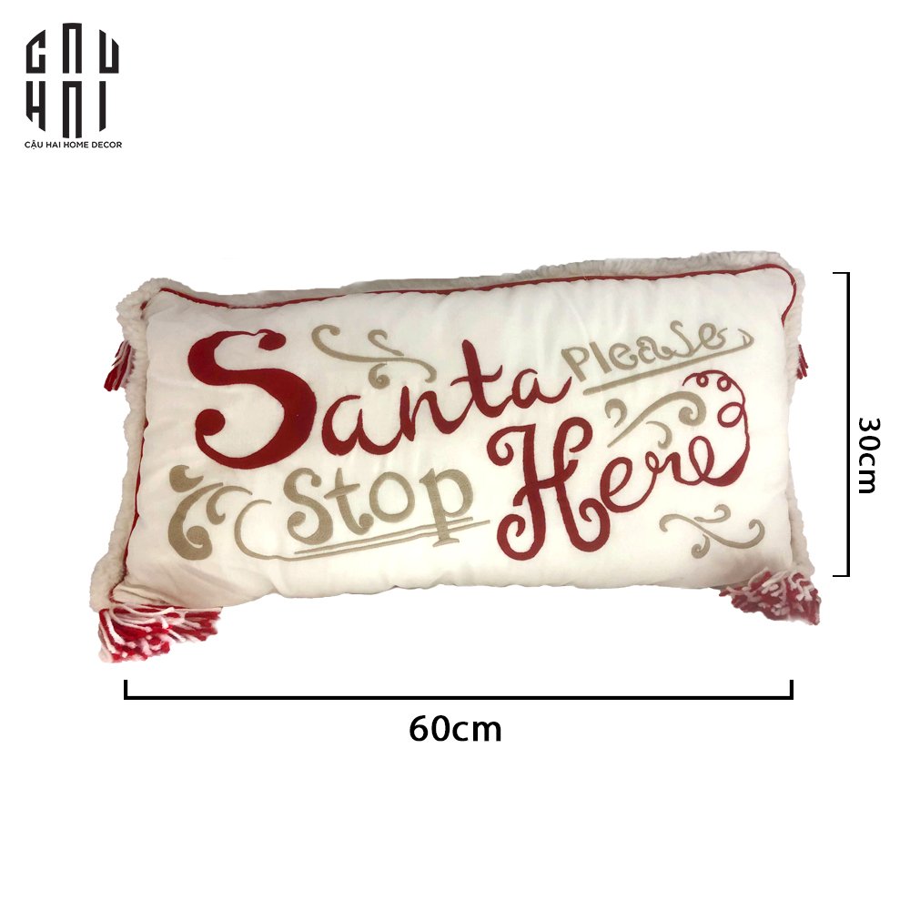 Fêtes Couture - Gối Rectangle Santa 30X60 Cm-GỐI-Đối tác tại Trung Quốc theo từng đơn đặt hàng-CẬU HAI HOME DECOR