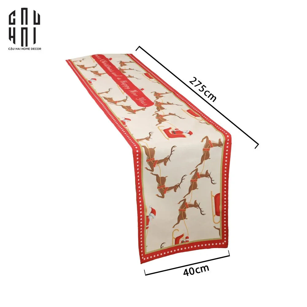 Fêtes Couture - Khăn Trải Bàn - Table Runner Brown Deer 40X275 Cm-KHĂN TRẢI BÀN-Đối tác tại Trung Quốc theo từng đơn đặt hàng-CẬU HAI HOME DECOR