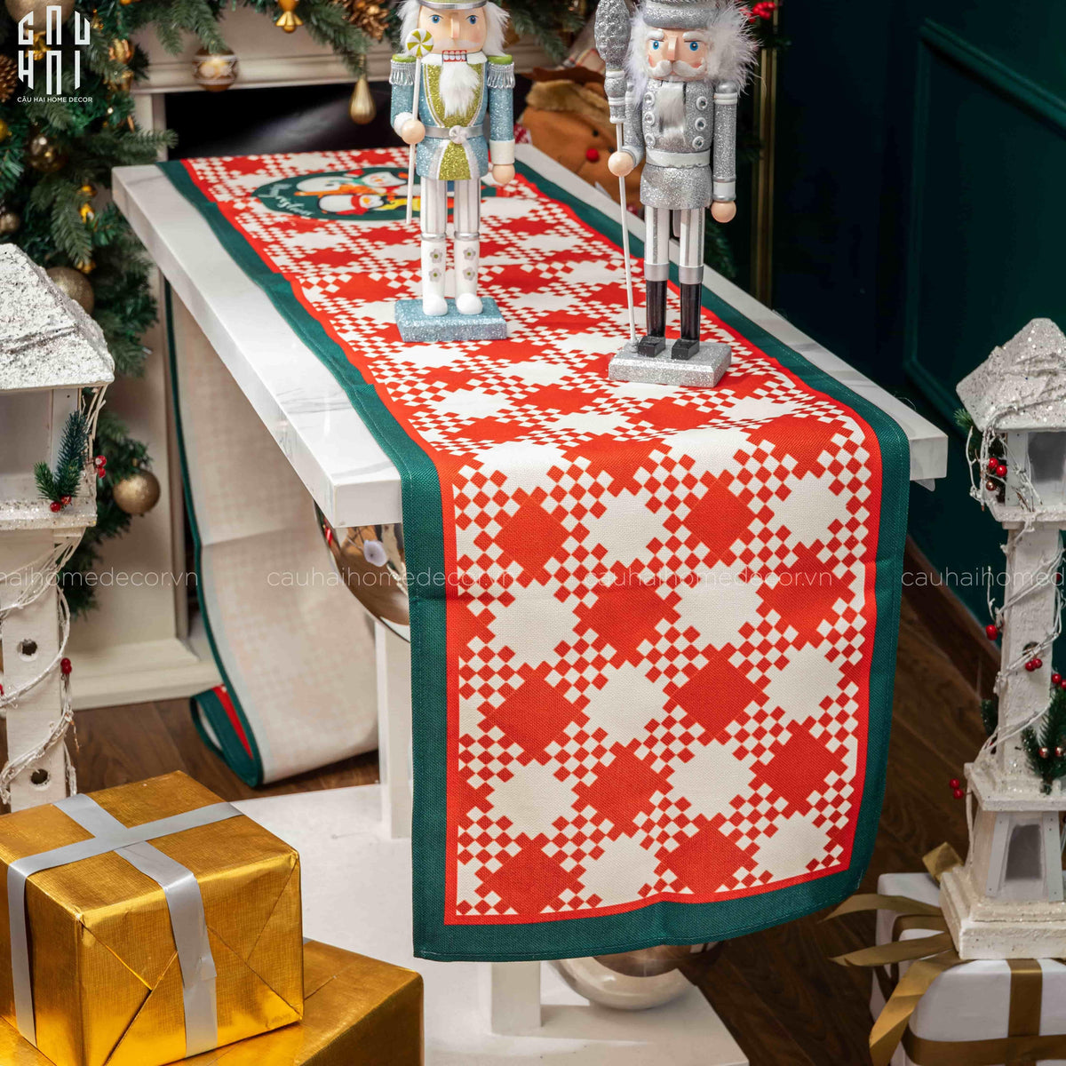 Fêtes Couture - Khăn Trải Bàn - Table Runner Carreaux 40X280 Cm-KHĂN TRẢI BÀN-Đối tác tại Trung Quốc theo từng đơn đặt hàng-CẬU HAI HOME DECOR